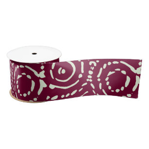 Vintage Pink Geometric Abstract  Satin Ribbon