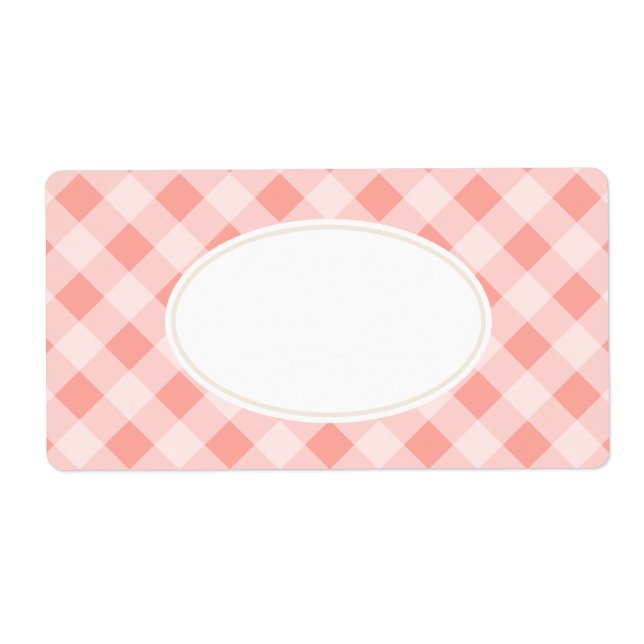 Vintage Pink Gingham Labels (Front)