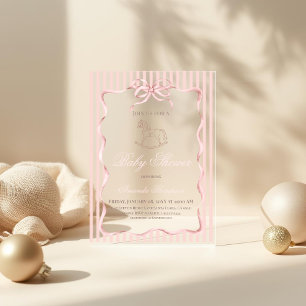 Vintage Pink Girl Rocking Horse Baby Shower Acrylic Invitations