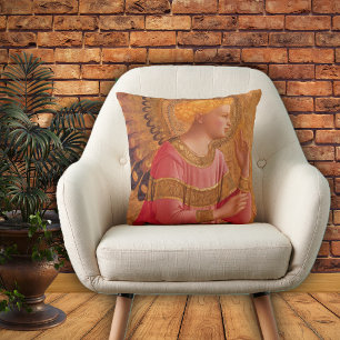 Vintage Pink Golden Christian Angel Cushion