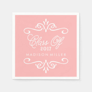 Vintage Pink Graduation Napkins