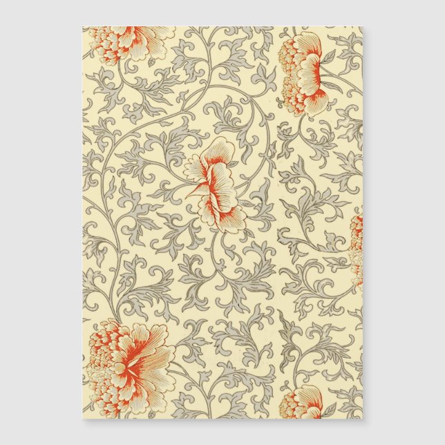 Vintage Pink Grey Botanical Floral (Front)