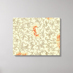 Vintage Pink Grey Botanical Floral Canvas Print