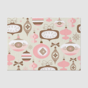 Vintage Pink & Grey Christmas Ornaments Tissue Paper