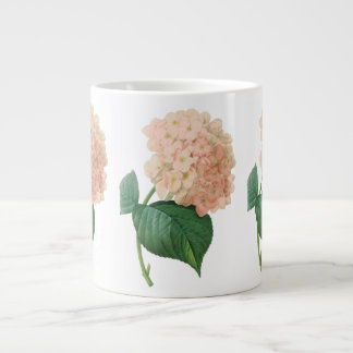 Vintage Pink Hydrangea Hortensia Flower by Redoute Large Coffee Mug
