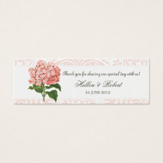 Vintage Pink Hydrangea Wedding Favour Tag