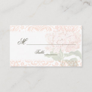 Vintage Pink Hydrangea Wedding Place Card