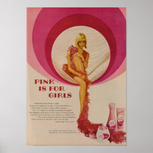 Vintage Pink is for Girls Ad Poster