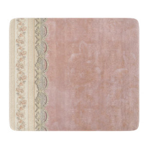 Vintage Pink Lace and Roses Kitchen Cutting Board