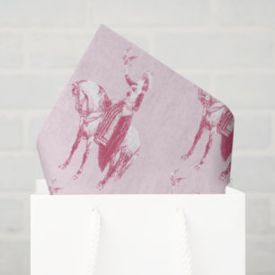 Vintage Pink Lady on Horseback with Falcon Tissue Paper