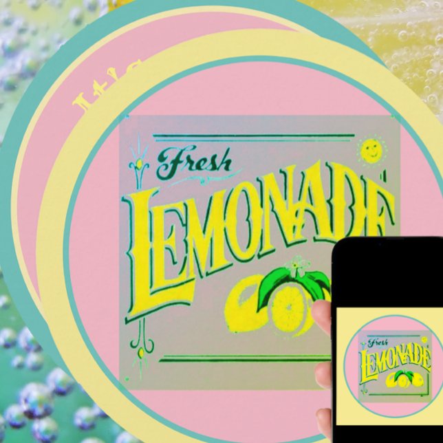 Vintage pink lemonade sign lemon fruit summer invitation (Creator Uploaded)