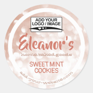 Vintage Pink Logo Cake Product Packaging Label
