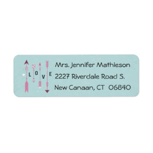 Vintage Pink Love Arrows Pastel Sky Blue