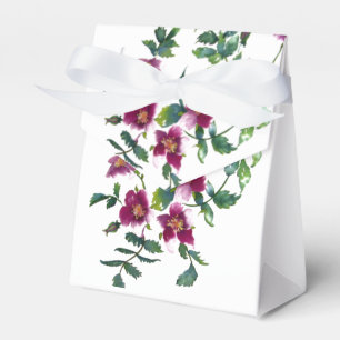 Vintage pink magenta watercolor roses favour box