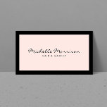 Vintage Pink Makeup and Beauty Business Card<br><div class="desc">This classic business card template in soft pink with a black border gives a professional and refined first impression. A clean and simple aesthetic with a slightly vintage feel. © 1201AM CREATIVE</div>