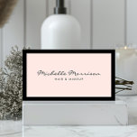 Vintage Pink Makeup and Beauty Business Card<br><div class="desc">This classic business card template in soft pink with a black border gives a professional and refined first impression. A clean and simple aesthetic with a slightly vintage feel. © 1201AM CREATIVE</div>