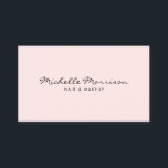 Vintage Pink Makeup and Beauty Business Card<br><div class="desc">A vintage pink business card design with a chic type treatment provides a simple and classic motif for your brand. Design © 1201AM Design Studio</div>
