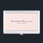 Vintage Pink Makeup and Beauty Card Case<br><div class="desc">Coordinates with the Vintage Pink Makeup and Beauty Business Card Template by 1201AM. Your name is elegantly styled in a cursive font for a classic,  vintage feel on this personalised business card case. A great gift idea for makeup artists,  stylists,  salon owners,  nail artists and more. © 1201AM CREATIVE</div>