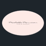 Vintage Pink Makeup and Beauty Personalised Oval Sticker<br><div class="desc">Coordinates with the Vintage Pink Makeup and Beauty Business Card Template by 1201AM. Your name is elegantly styled in a cursive font for a classic, vintage feel on these personalised stickers. Use these stickers to seal envelopes or packages, to add your brand onto products, or to personalise office supplies. Great...</div>