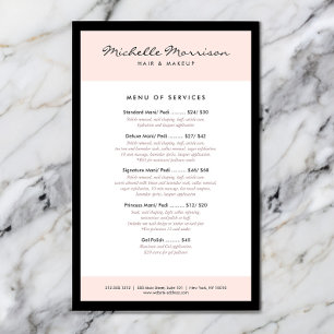 Vintage Pink Makeup and Beauty Salon, Nail Salon Flyer