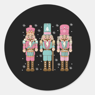 Vintage Pink Nutcracker Squad Women Girl Kids Pink Classic Round Sticker