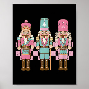 Vintage Pink Nutcracker Squad Women Girl Kids Pink Poster