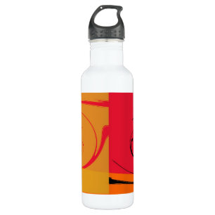 Vintage Pink, orange, yellow, black retro art deco 710 Ml Water Bottle