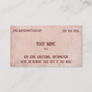 Vintage Pink Parchment Business Card