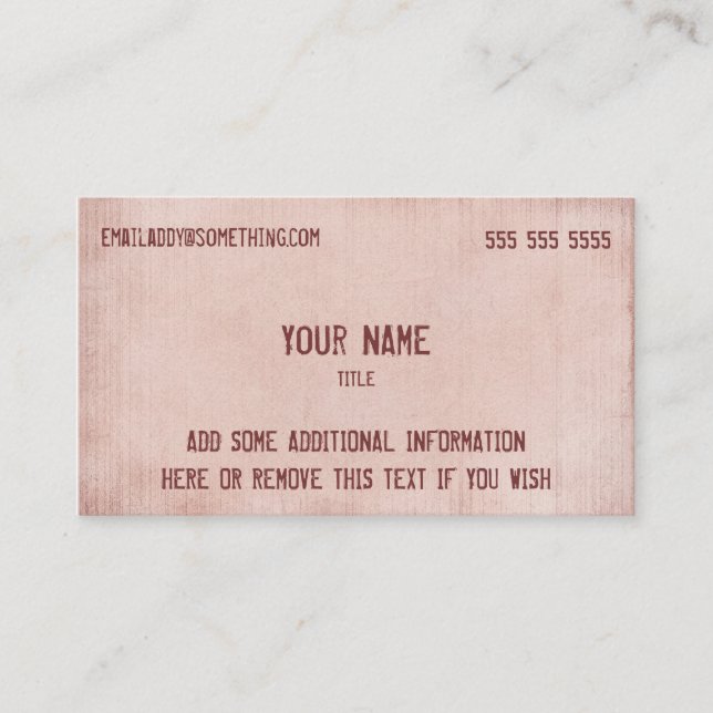 Vintage Pink Parchment Business Card (Front)