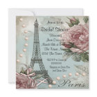 Vintage Pink Paris Bridal Shower Invitations