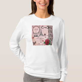 Vintage Pink Paris Collage T-Shirt
