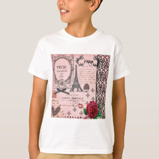Vintage Pink Paris Collage T-Shirt
