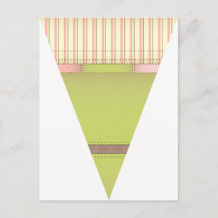 Vintage Pink Party Flag Bunting Banner Postcard
