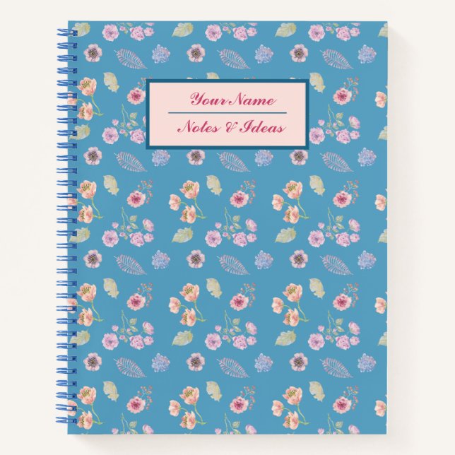 Vintage pink pattern floral Notebook (Front)