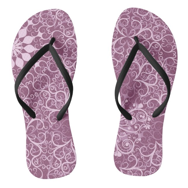 Vintage Pink Pattern Jandals (Footbed)