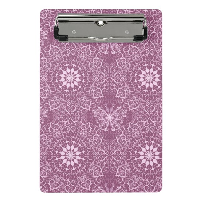 Vintage Pink Pattern Mini Clipboard (Front)