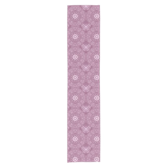 Vintage Pink Pattern Short Table Runner (Front)