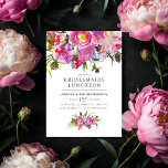 Vintage Pink Peonies Floral Bridesmaids Luncheon Invitation<br><div class="desc">Blush pink peonies floral bridesmaids luncheon invitations with accents of purple and sage green.</div>