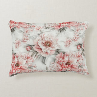 Vintage Pink Peonies Watercolor Duvet Cover Decorative Cushion