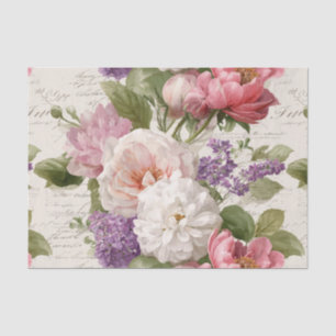 Vintage Pink Peony and Lilac Flora Tissue Paper