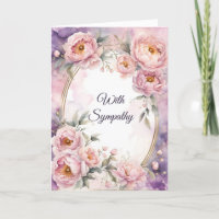 Vintage Pink Peony Oval Frame Sympathy