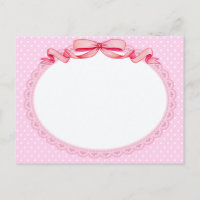 Vintage Pink Polka Dot Scalloped Frame with Bow