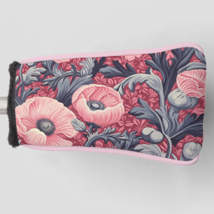 Vintage Pink Poppies Floral Golf Head Cover