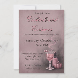 Vintage Pink Potion & Spooky Smoke Halloween Patry Invitation