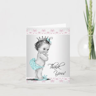 Vintage Pink Princess Baby Shower Thank You Cards