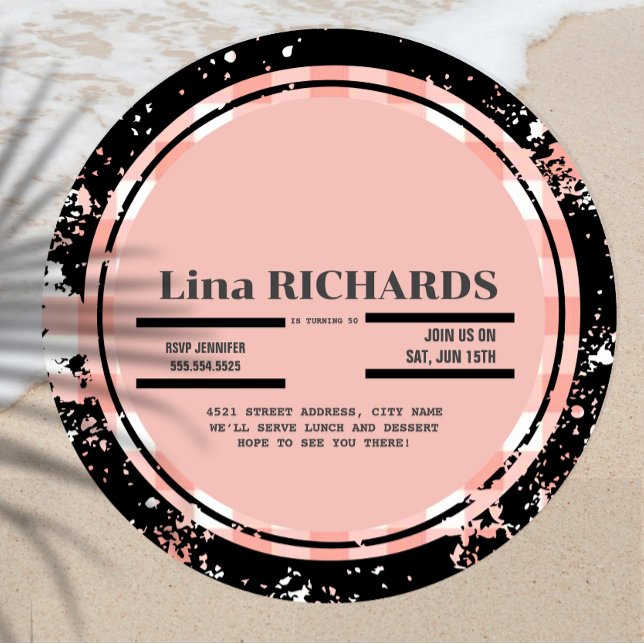 vintage pink record birthday invitation (Creator Uploaded)
