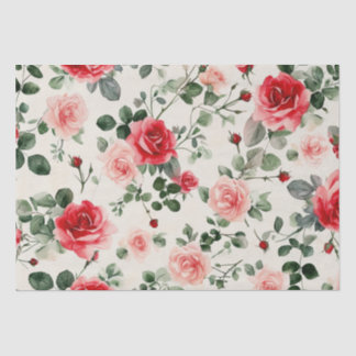 Vintage Pink Red Roses Mother's Day Tissue Paper