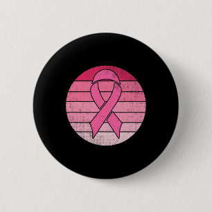 Vintage Pink Ribbon Breast Cancer Awareness Costum 6 Cm Round Badge