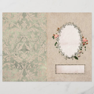 Vintage Pink Rose Border Journal Nameplate Page