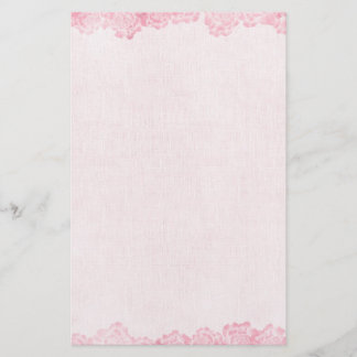 Vintage Pink Rose Border Stationery